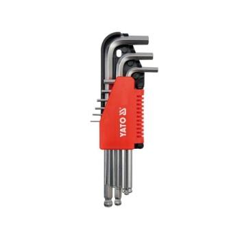 YATO Gömbfejű imbuszkulcs készlet 9 részes 2-10 mm CrV (YT-0507)