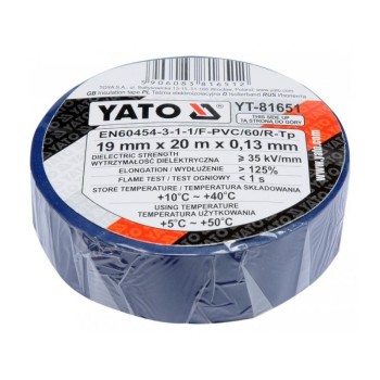 YATO Szigetelőszalag 19 x 0,13 mm x 20 m kék (YT-81651)