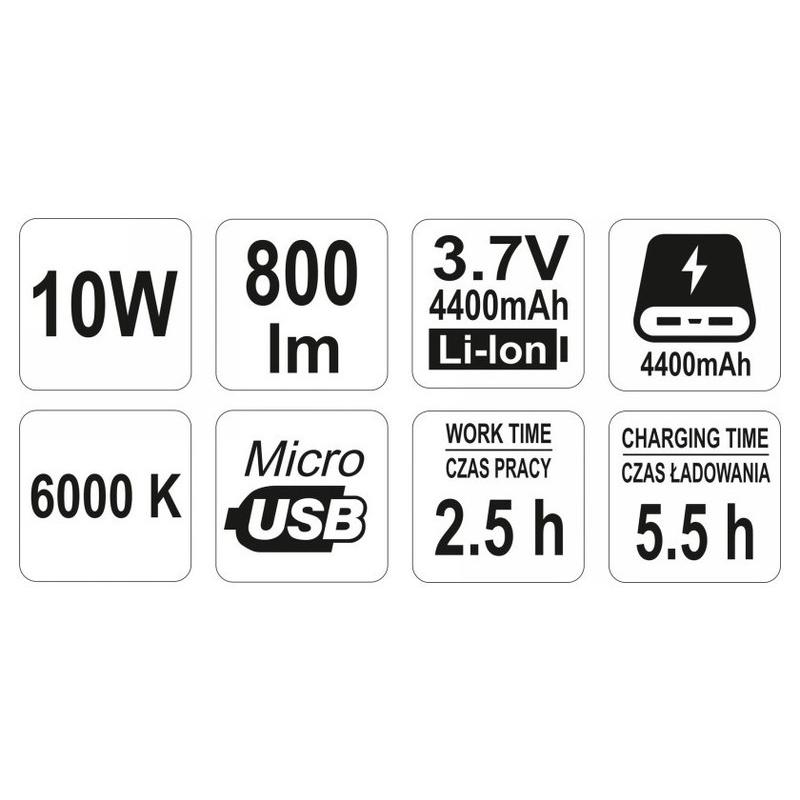 YATO Akkus LED reflektor 3,7 V (YT-81820)