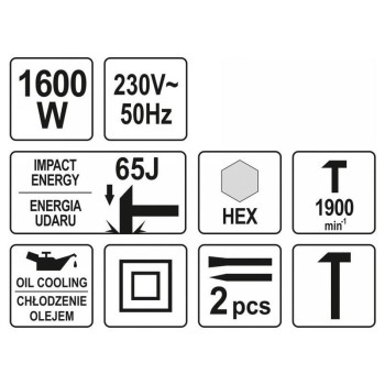 YATO Bontókalapács HEX befogás 65 J 1600 W (YT-82001)