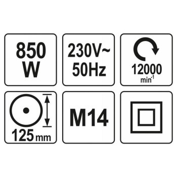 YATO Sarokcsiszoló 125 mm 850 W (YT-82097) YATO Sarokcsiszoló 125 mm 850 W (YT-82097)