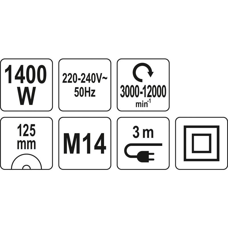 YATO Sarokcsiszoló 125 mm 1400 W fordulatszám szabályzós (YT-82099)