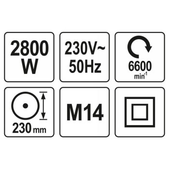 YATO Sarokcsiszoló 230 mm 2800 W (YT-82110)