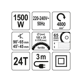 YATO Körfűrész 185 mm 1500 W (YT-82152)