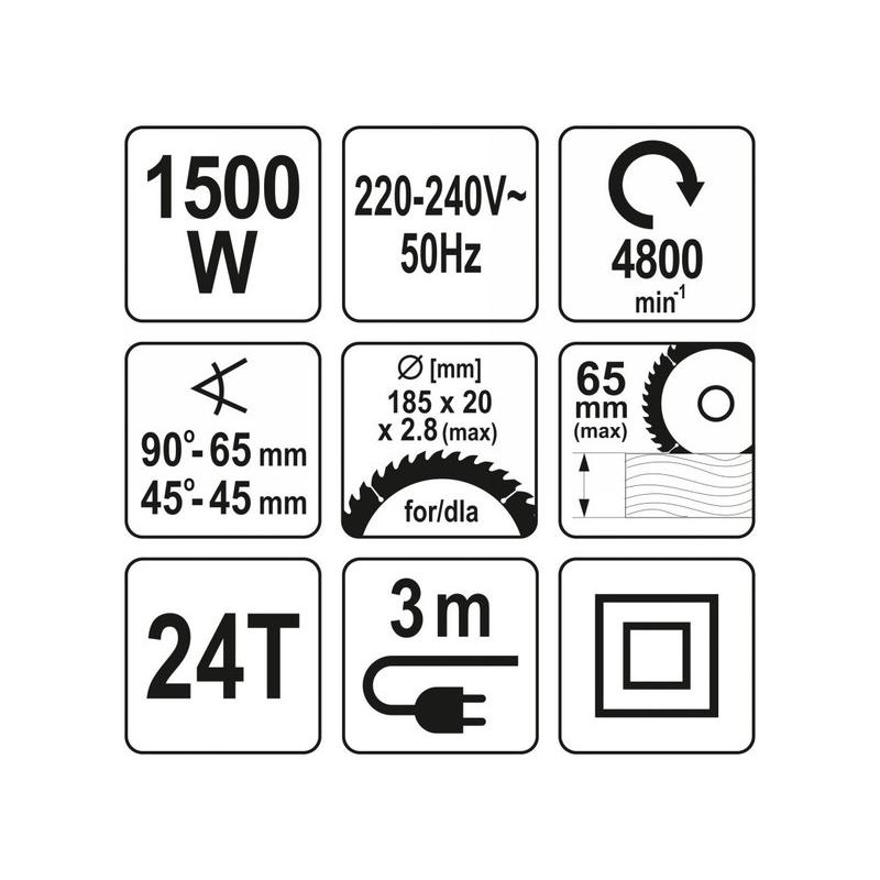 YATO Körfűrész 185 mm 1500 W (YT-82152)