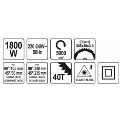 YATO Gérvágó lézeres 305 mm 1800 W (YT-82175) YATO Gérvágó lézeres 305 mm 1800 W (YT-82175)