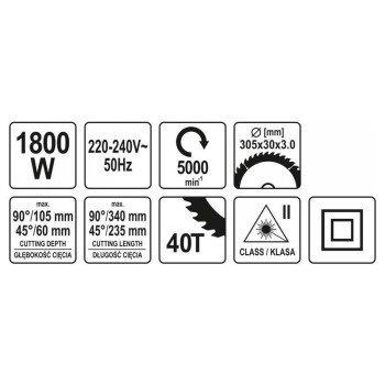 YATO Gérvágó lézeres 305 mm 1800 W (YT-82175)