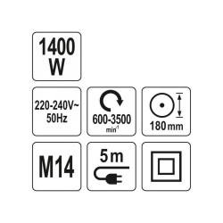 YATO Polírozó M14 180 mm 1400 W (YT-82196)