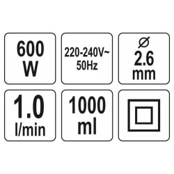 YATO Alsótartályos festékszórópisztoly 1000 ml 600 W (YT-82553) YATO Alsótartályos festékszórópisztoly 1000 ml 600 W (YT-82553)