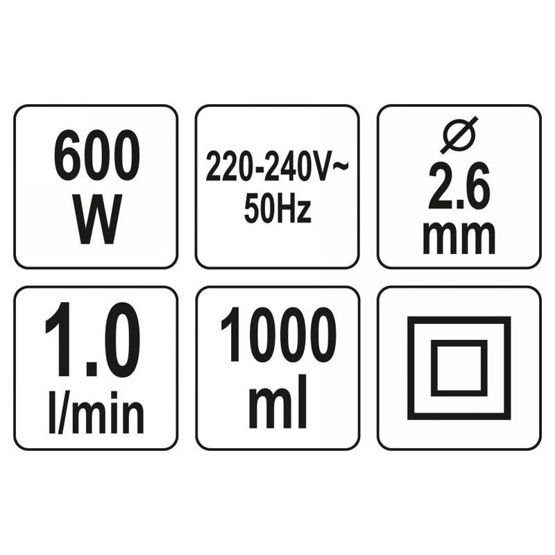 YATO Alsótartályos festékszórópisztoly 1000 ml 600 W (YT-82553)