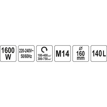 YATO Keverőgép 2 sebesség M14 1600 W (YT-82607) YATO Keverőgép 2 sebesség M14 1600 W (YT-82607)