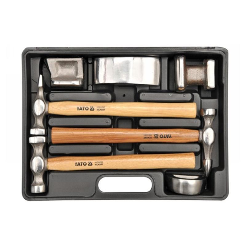 YATO YT-4590 7 részes karosszériás kalapács és egyengető készlet – Hickory nyéllel