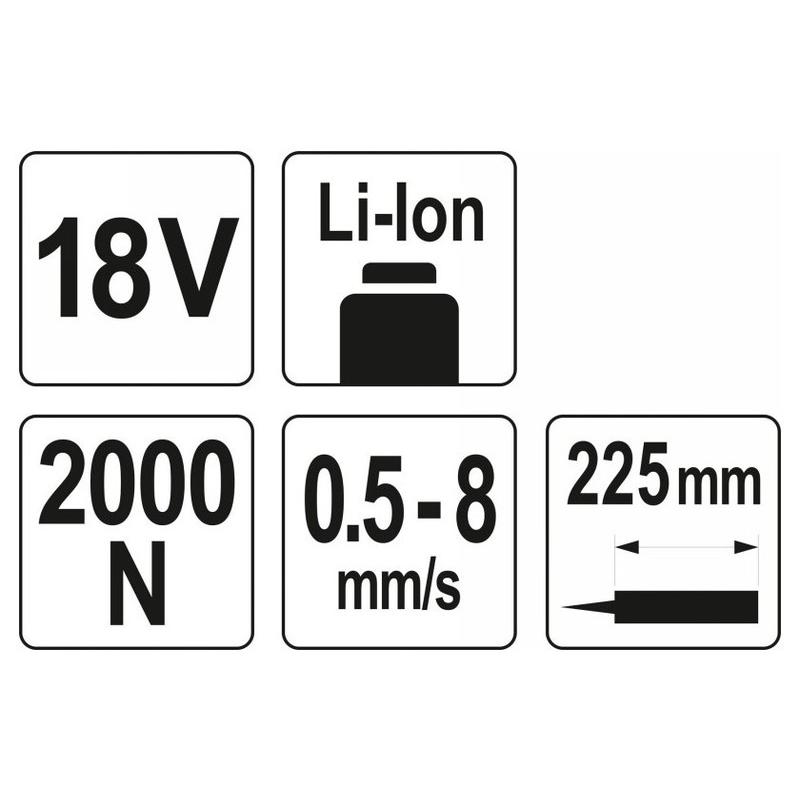 YATO Akkus kittkinyomó- és ragasztópisztoly 225 ml 18 V (akku + töltő nélkül) (YT-82889)
