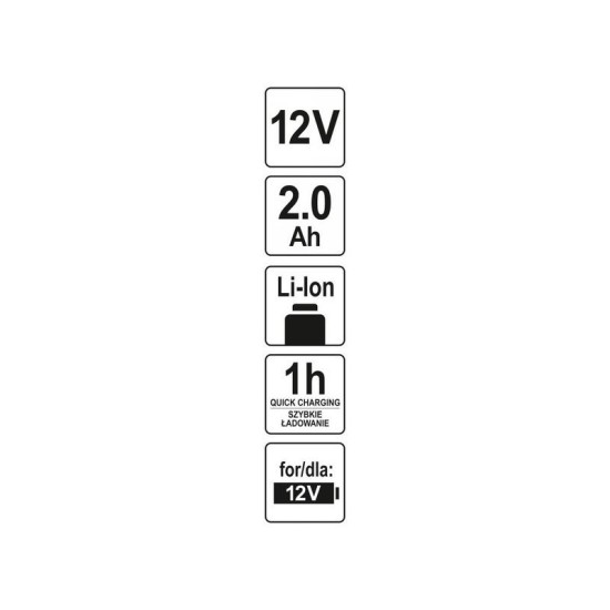 YATO Akkumulátor 12 V / 2,0 Ah Li-Ion (YT-82909) YATO Akkumulátor 12 V / 2,0 Ah Li-Ion (YT-82909)
