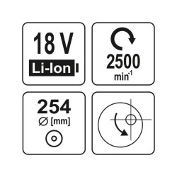 YATO Akkus excenter polírozó 254 mm szénkefe nélküli 18 V Li-Ion (akku + töltő nélkül) (YT-82922) YATO Akkus excenter polírozó 254 mm szénkefe nélküli 18 V Li-Ion (akku + töltő nélkül) (YT-82922)