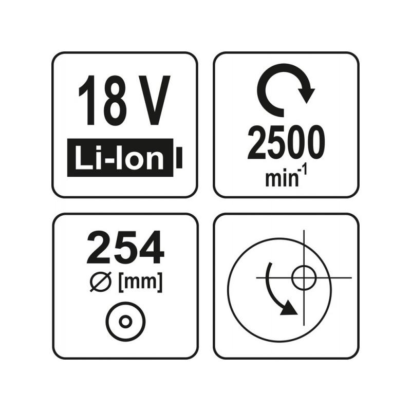 YATO Akkus excenter polírozó 254 mm szénkefe nélküli 18 V Li-Ion (akku + töltő nélkül) (YT-82922)