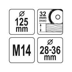 YATO YT-82986 sarokcsiszoló porelszívó adapter fa vágáshoz – 125 mm