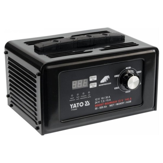 YATO Akkumulátor töltő 12-24 V / 30 A / 50-600 Ah (YT-83052)