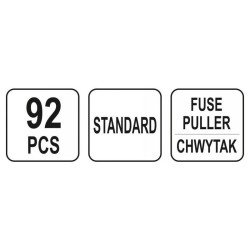 YATO Biztosíték készlet 92 részes általános (YT-83142) YATO Biztosíték készlet 92 részes általános (YT-83142)