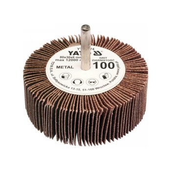 YATO Csapos lamellás csiszolókorong 80 x 30 x 6 mm / P100 (YT-83374)