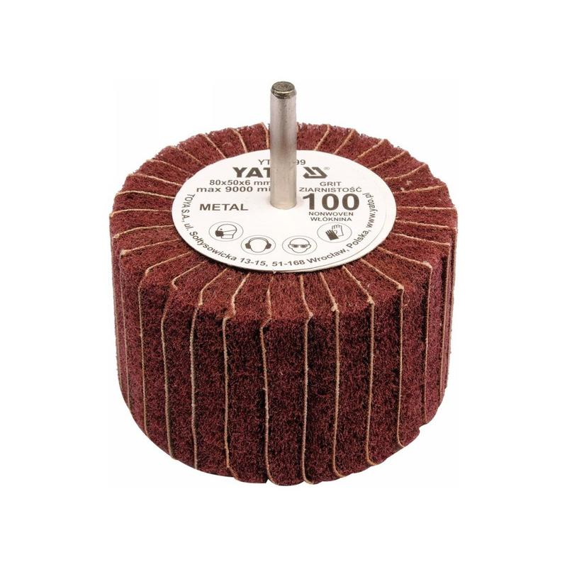 YATO Csapos lamellás csiszolókorong 80 x 50 x 6 mm / P100 (YT-83399)