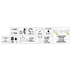 YATO Benzines láncfűrész 37,2 cm3 0,17 l (YT-84895)