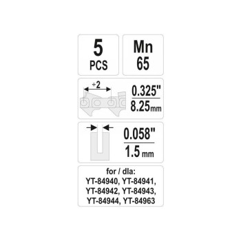 YATO Láncfűrész láncszem 0,325' 1,5 mm (5 db/cs) (YT-84975)