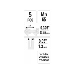 YATO Láncfűrész láncszem 0,325' 1,3 mm (5 db/cs) (YT-84976) YATO Láncfűrész láncszem 0,325' 1,3 mm (5 db/cs) (YT-84976)
