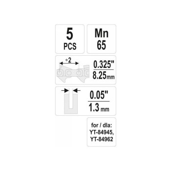 YATO Láncfűrész láncszem 0,325' 1,3 mm (5 db/cs) (YT-84976)