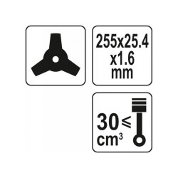 YATO Fűkasza kés háromágú 255 x 25,4 x 1,6 mm (YT-85155)