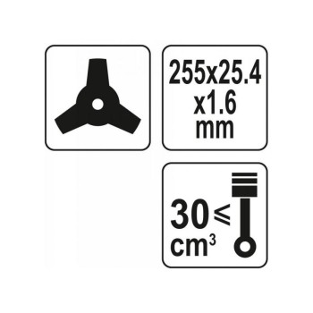 YATO Fűkasza kés háromágú 255 x 25,4 x 1,6 mm (YT-85155)