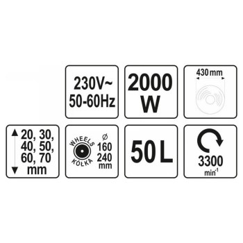 YATO Fűnyíró 2000 W (YT-85208) YATO Fűnyíró 2000 W (YT-85208)