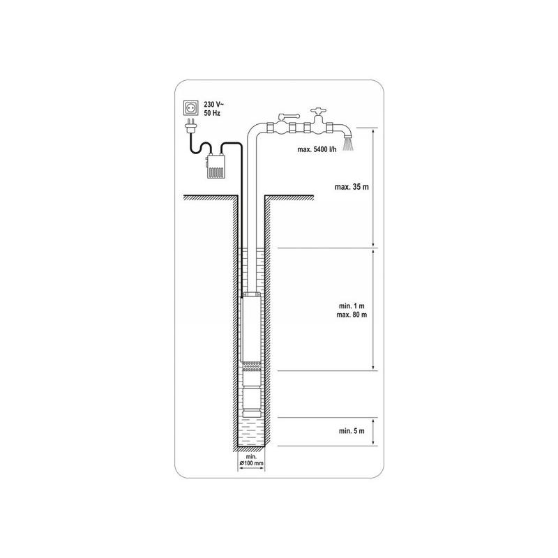 YATO Rozsdamentes Acél Búvár Kútszivattyú 370 W (YT-85300) YATO Rozsdamentes Acél Búvár Kútszivattyú 370 W (YT-85300)