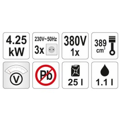 YATO Áramfejlesztő 5500 W 389 cm3 (YT-85460) YATO Áramfejlesztő 5500 W 389 cm3 (YT-85460)