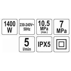 YATO Magasnyomású mosó 1400W 105bar (YT-85910) YATO Magasnyomású mosó 1400W 105bar (YT-85910)