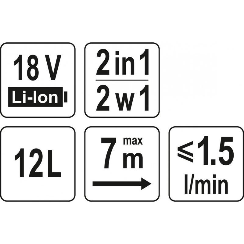 YATO Akkus permetező 12 liter 18 V Li-Ion (akku + töltő nélkül) (YT-86211)