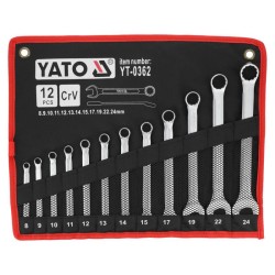 YATO Csillag-villáskulcs készlet 12 részes 8-24 mm CrV (YT-0362) YATO Csillag-villáskulcs készlet 12 részes 8-24 mm CrV (YT-0362)