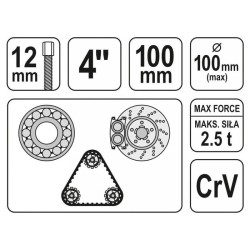 YATO Csapágylehúzó 3 körmös 100 mm CrV (YT-2520)