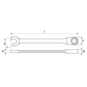 YATO Racsnis irányváltós csillag-villáskulcs 8 mm / 140 mm 72T CrV (YT-1651)