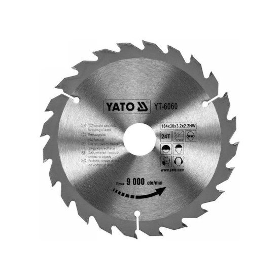 YATO Fűrésztárcsa fához 184 x 30 x 2,2 mm / 24T (YT-6060)