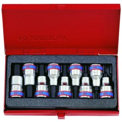 Rátűzőkulcs - crowa+bit készlet 1/2'' imbusz 3-14 mm 9 db-os King T.