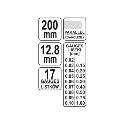 YATO Hézagmérő 17 lapos 0,02 - 1,00 mm 200 mm (YT-7221) YATO Hézagmérő 17 lapos 0,02 - 1,00 mm 200 mm (YT-7221)