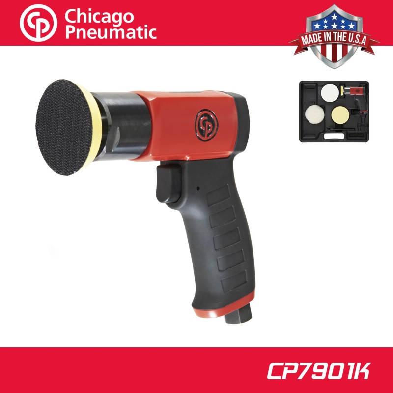 Levegős polírozógép 75 mm 3'' - 2.5 m/s2 MINI + polírtárcsák - Chicago