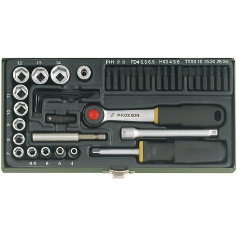 Dugókulcs készlet 1/4'' 6 lap 4-13 mm 38 db-os PROXXON