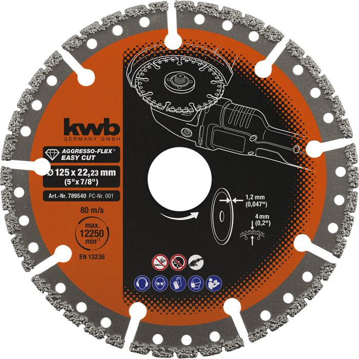 Vágókorong 125 mm Gyémánttárcsa univerzális - KWB