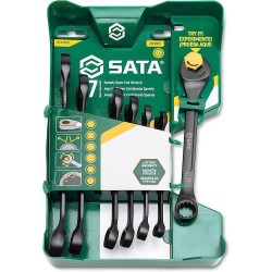 Csillag-villás egyirányú villás racsnis készlet 7r. 8-17 mm - Black - SATA(182-631)