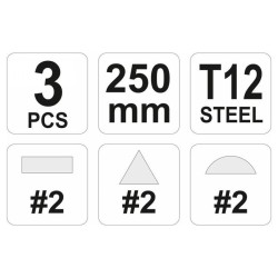 YATO Reszelő készlet 3 részes 250 mm (YT-6237)
