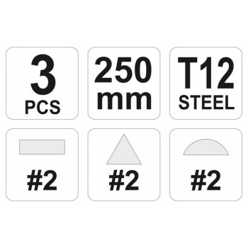 YATO Reszelő készlet 3 részes 250 mm (YT-6237)