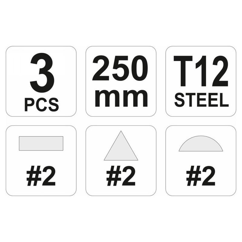 YATO Reszelő készlet 3 részes 250 mm (YT-6237)