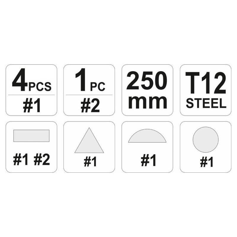 YATO Reszelő készlet 5 részes 250 mm / #1 durva (YT-6238)